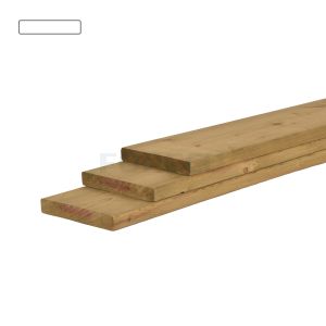 Vuren plank groen geimpregneerd ronde hoeken 28x195mm